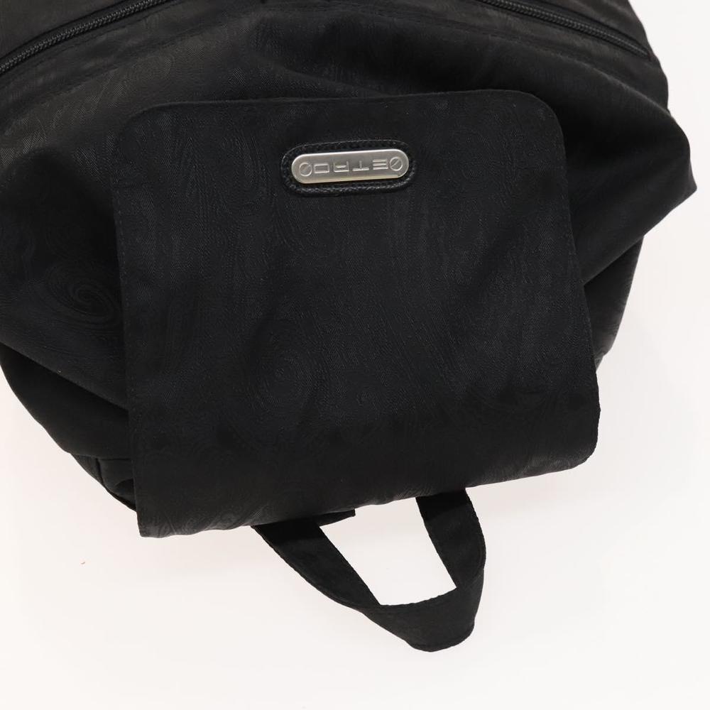 ETRO Backpack Nylon Silver Black Auth bs24801 - Picture 6 of 16